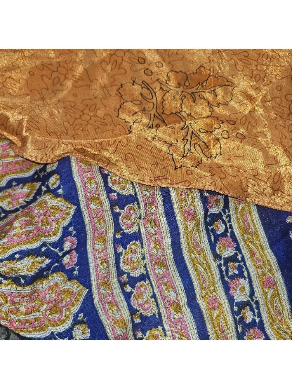 Kariza Vintage One-of-a-Kind Silk Tie Waist Skirt | Short | Boho Artisan - Picture 8 of 12